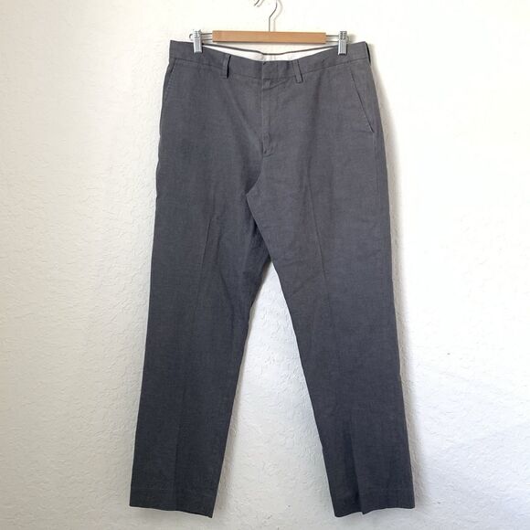 J Crew Bowery Pants Men 33x32 Dark Gray Dress Slacks Trouser Office Career Work - Picture 1 of 9